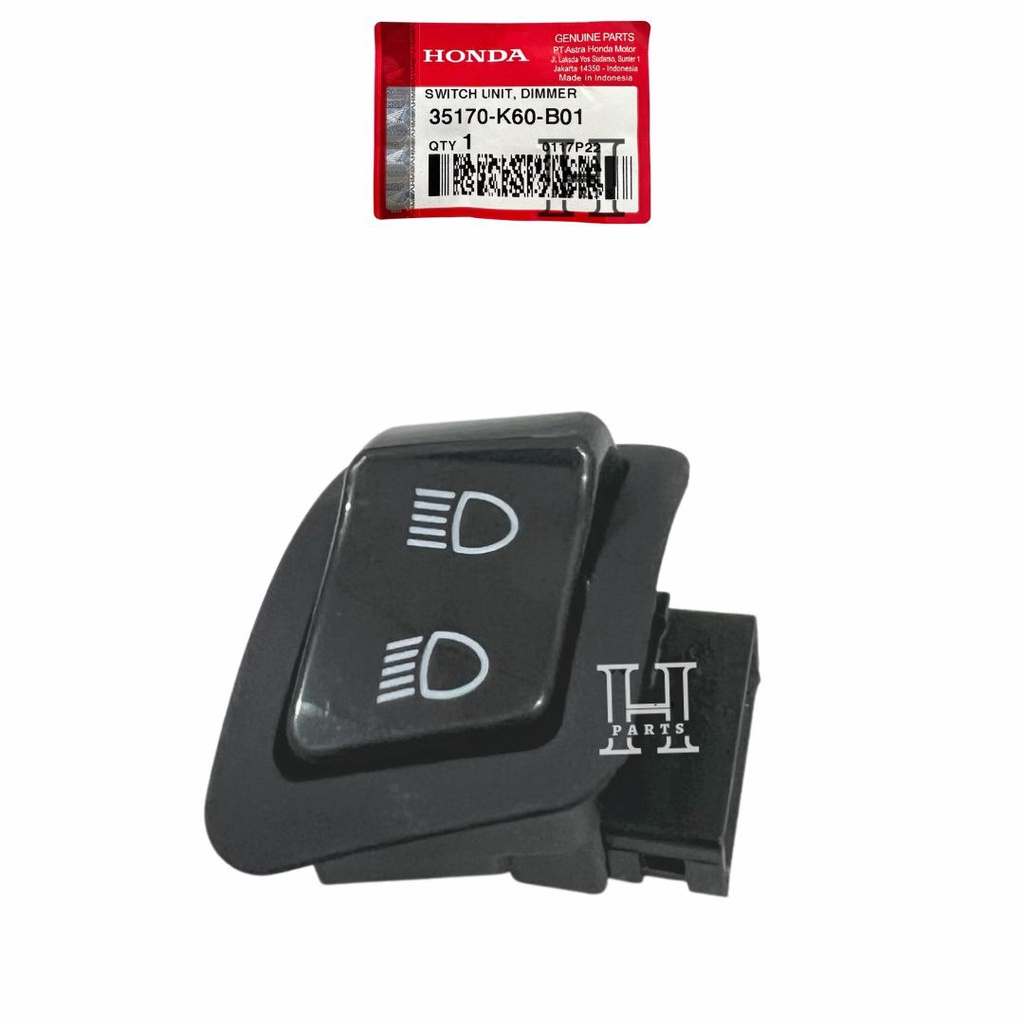 SAKLAR TOMBOL LAMPU JARAK JAUH DEKAT SWITCH UNIT DIMMER VARIO 110 125 150 LED FI ESP 35170-K60-B01 ASLI ORIGINAL AHM HGP HONDA