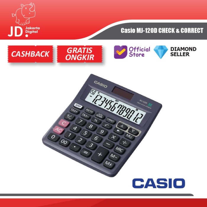 

CASIO MJ-120D CHECK & CORRECT KALKULATOR / CALCULATOR MJ 120D #ORIGINAL