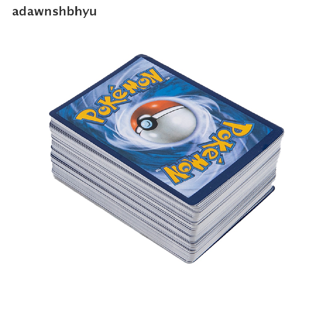 Adawnshbhyu 100Pcs 50v+ 50VMAX Pokemon Card Mainan Kartu Trading Bahasa Inggris Game Shield Card ID