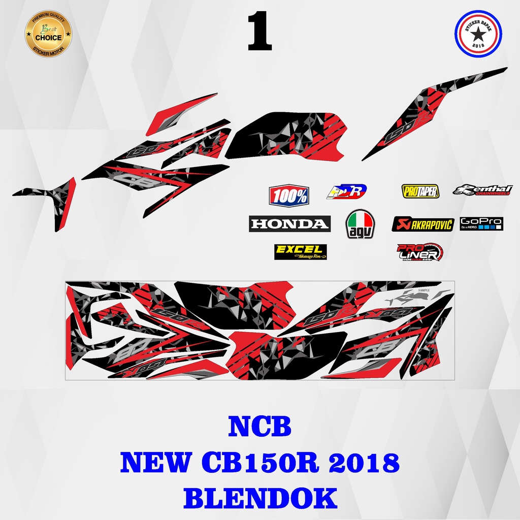 Striping sticker NCB NEW CB150R 2018 stiker decal variasi all new cb 150 r tahun 2018 blendok