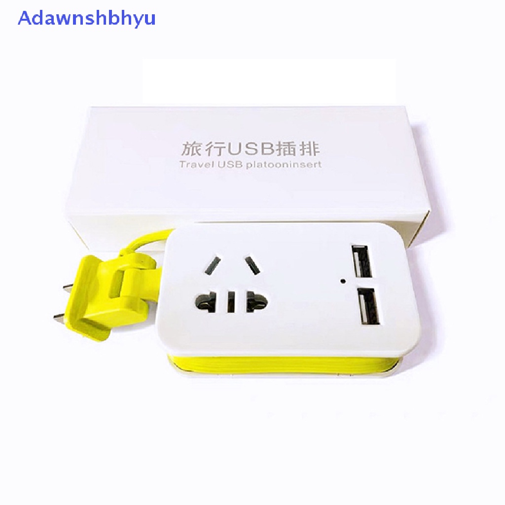 Adhyu Pelindung Strip Power Portable 1.5M Extension Cord, Stopkontak AC+2Port USB ID