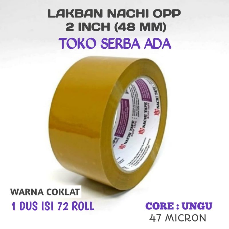 

LAKBAN NACHI OPP 100 YARD MURAH, BERKUALITAS, 100% ORIGINAL
