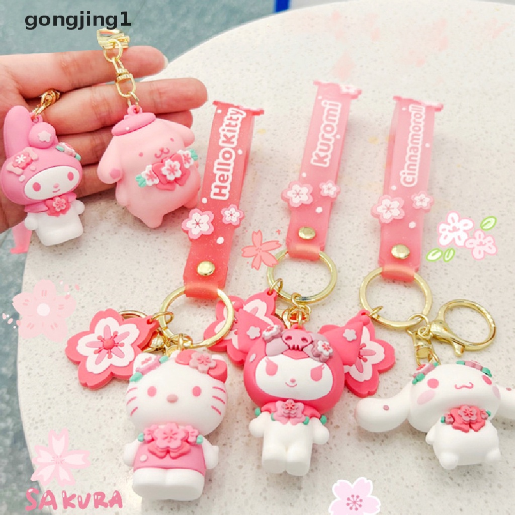 Ggg Kartun Lucu Pink Sakura Kuromi Melody Cinnamoroll Hello Kitty Pompompurin Boneka Gantungan Kunci Ornamen Liontin Gantungan Kunci Mobil Anime Tas Sekolah Pesona Liontin ID