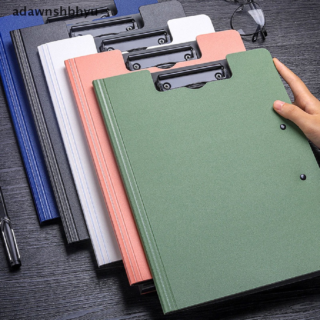 Adawnshbhyu A4 File Folder Clipboard Wrig Pad Memo Clip Board Double Clips Organizer ID