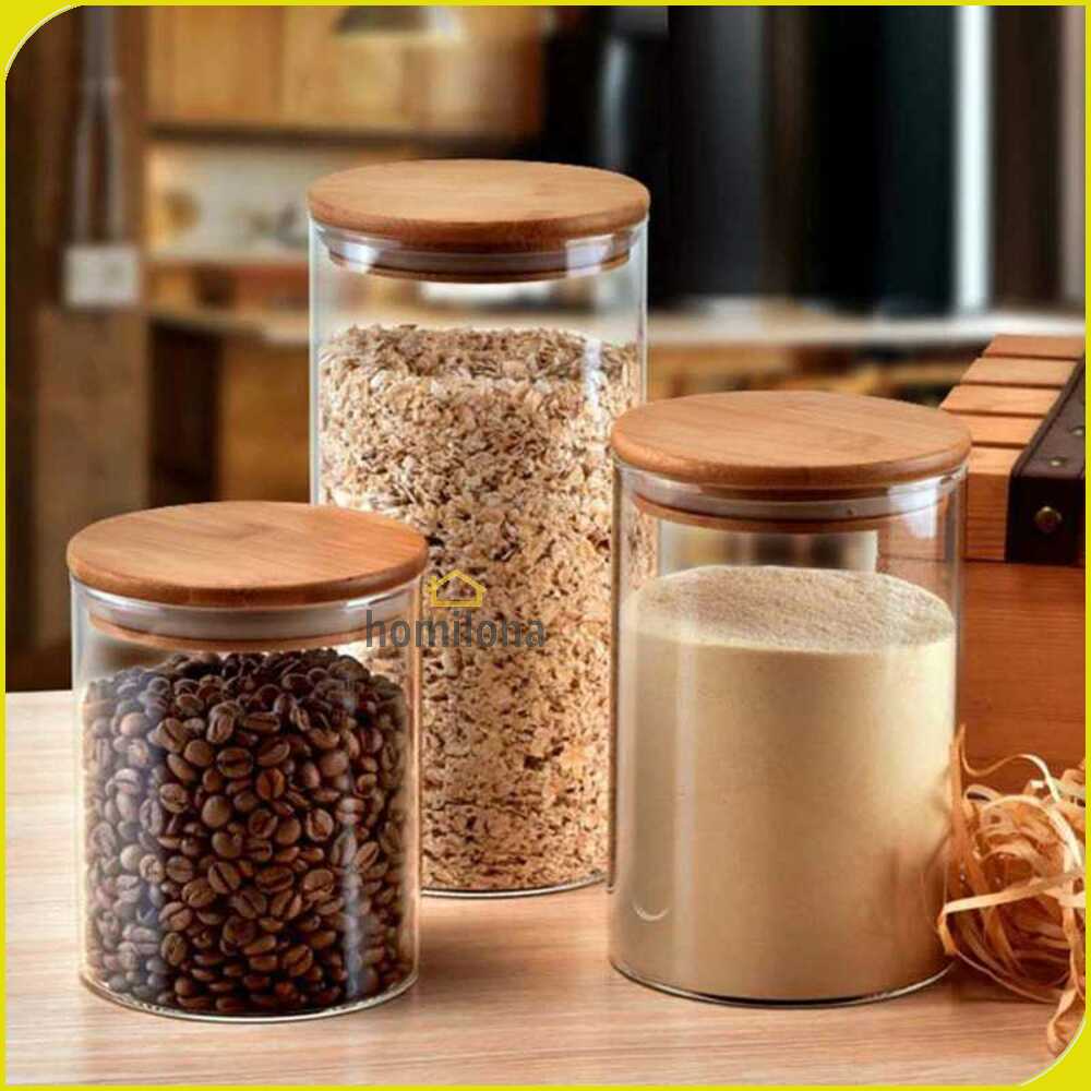 One Two Cups Toples Kaca Penyimpanan Makanan Borosilicate Glass Storage Jar GH1270 Transparent