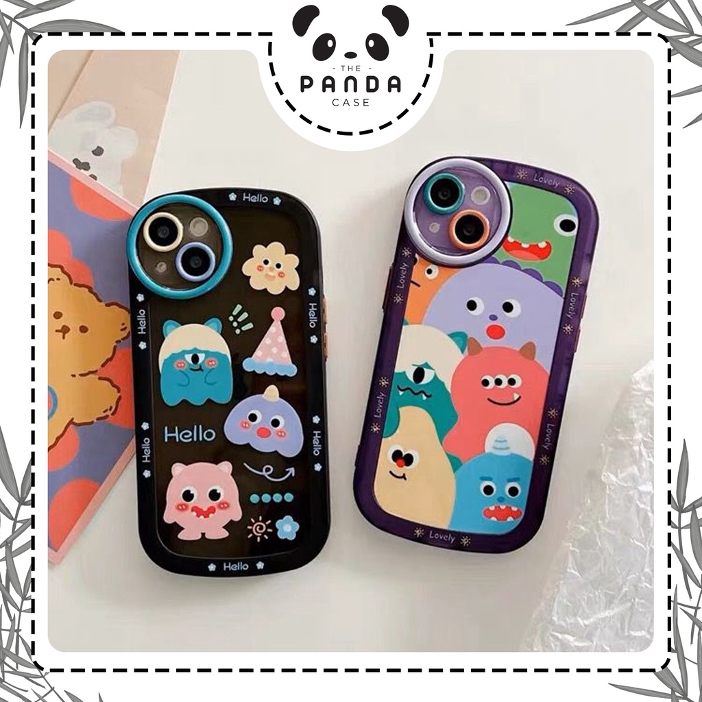 [TPC] Soft Case OVAL PURPLE &amp; BLACK MONSTER Protection Camera Shookproof Phone Case FULL COVER IPHONE 6 6S 7 8 PLUS X XS MAX XR 11 12 13 MINI PRO MAX IP065