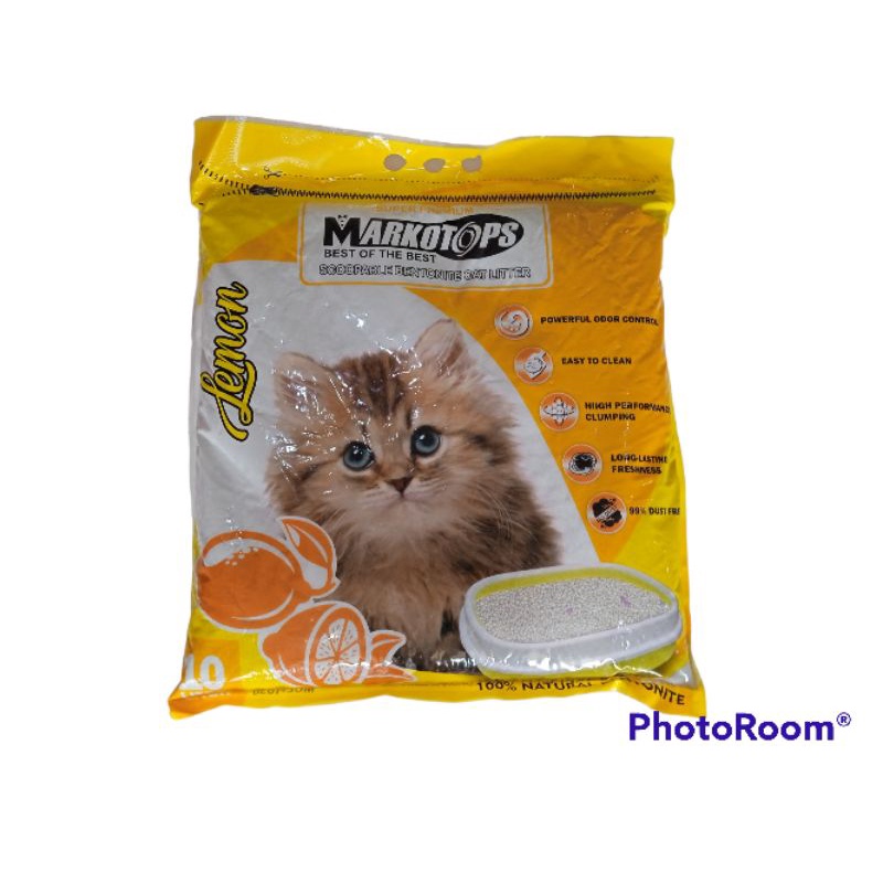 Pasir Kucing Markotop 10litter Aroma Lemon Pasir Kucing Gumpal