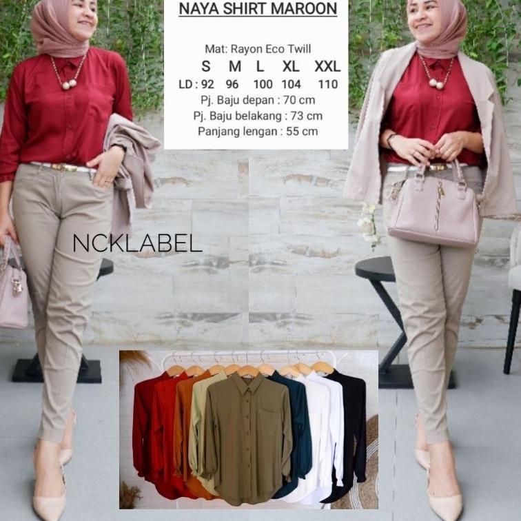 {KKR.21De22q} BASIC SHIRT by NCK LABEL / NAYA SHIRT original NCK Label KEMEJA POLOS  rayon twill zar