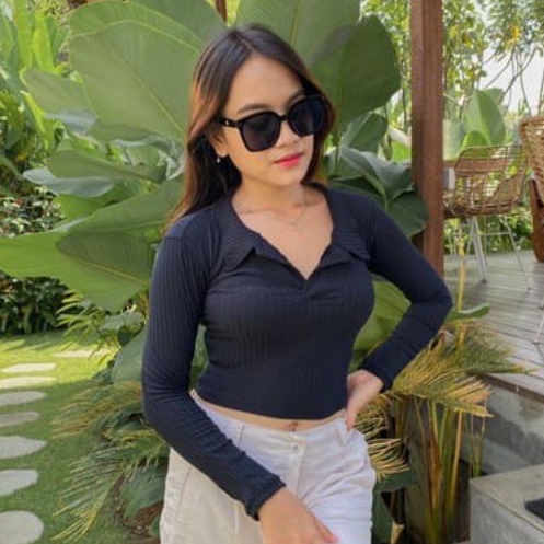 ARAYA POLO ATASAN WANITA BB 30KG - 55KG MELAR KERAH POLO WANITA rajut PREMIUM-4