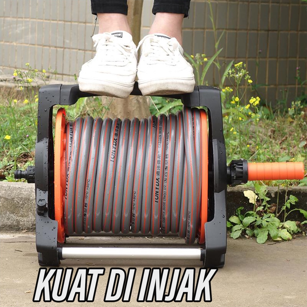 Gulungan Selang Air Manual Hose Reel 20 Meter Praktis Tinggal pakai