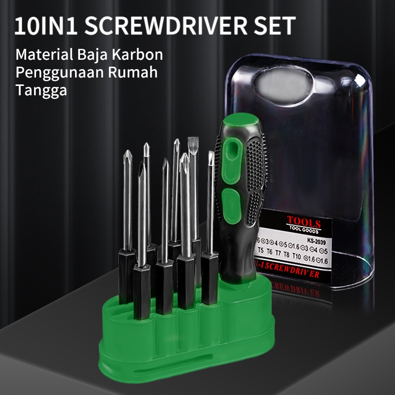 ISKU 10 in 1 Obeng satu set komplit serbaguna isku ori murah magnet/obeng kembang/obeng hp full set lengkap original/obeng kecil 1 set serbaguna multifungsi/obeng 1 set lengkap/1 set obeng komplit/obeng plus