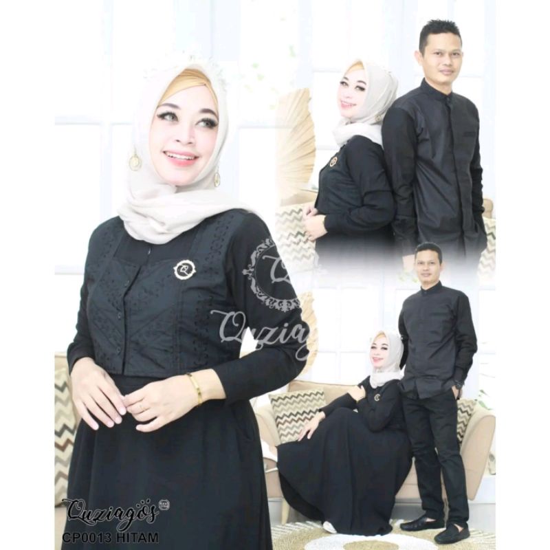 NEW OPEN PO SIAPA CEPAT DIA DAPAT COUPLE Gamis Koko Quziagos CP0013 HITAM