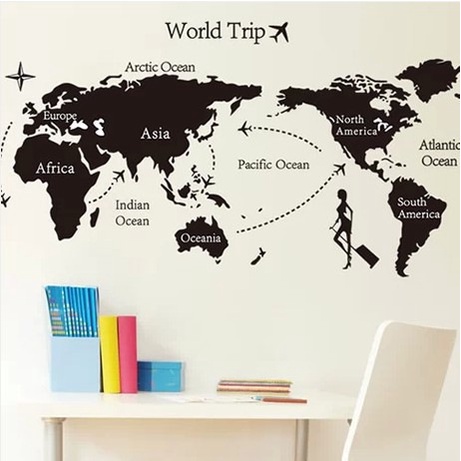Reliza Wallsticker Wallsticker Map Of The World Peta Dunia Stiker Dinding