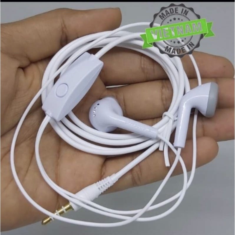 Handsfree / Headset Samsung J1 Ace Original 100% Putih Made In Vietnam non karet