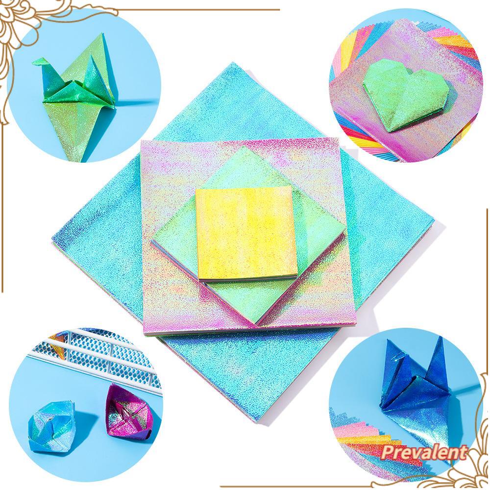 Preva 50lembar Kertas Origami Glittering Bahan Handmade Satu Sisi Perlengkapan Alat Tulis Scrapbooking Dekorasi