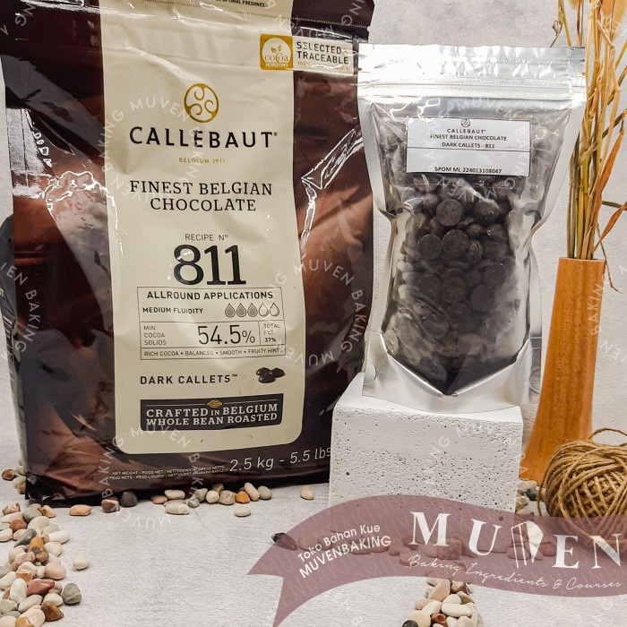 

BARRY CALLEBAUT 250 Gr DARK CALLETS 54,5% 811 FINEST BELGIAN CHOCOLATE
