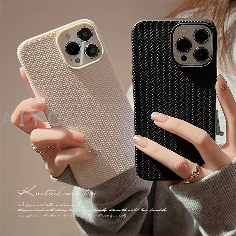 IPHONE Soft Case Pelindung Bertekstur Non-slip Untuk Iphone14 13 12 11 Pro Max 14promax Max8 7 Plus XS Max XR Silikon Cover