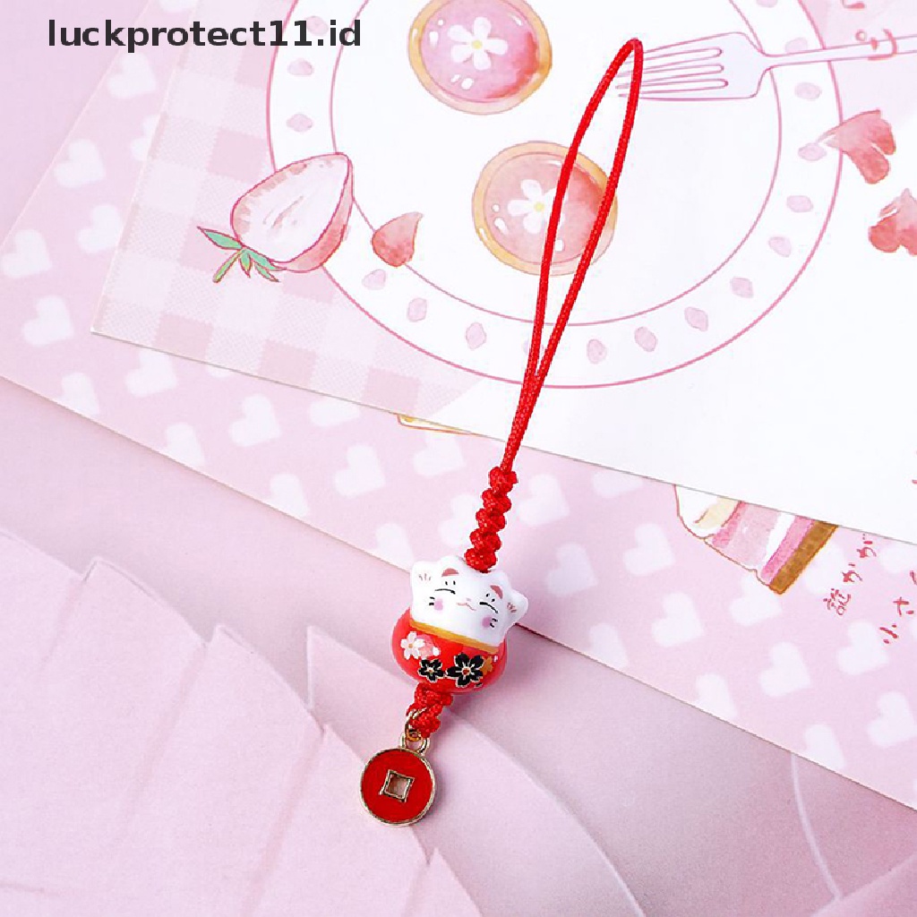 /Fashion Hot// Fashion// Kartun Jepang Lucky Cat Gantungan Kunci Pernak Pernik Telepon Ch Mobil Liontin Key Chain.