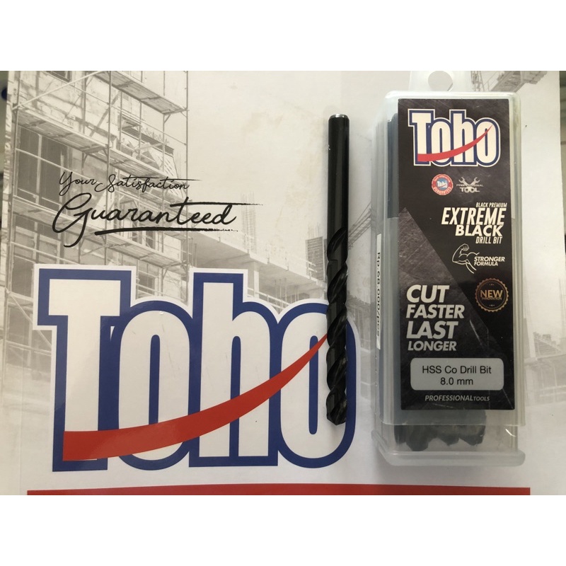 TOHO Mata bor besi 8 mm HSS CO Drill bit 8 MM  black premium / Mata bor besi / Alat pertukangan