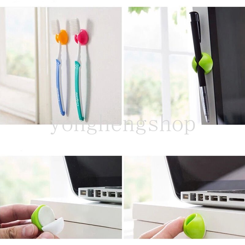 6pcs /set Klip Kabel Silikon Wire Cable Winder Desktop Organizer Tempat Kabel Listrik Plug Memperbaiki Klip