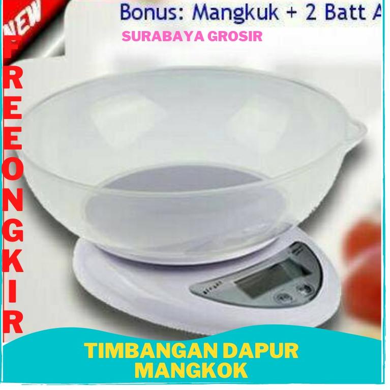 TERMURAH TERLARIS Timbangan dapur mangkok digital kitchen scale bowl 5 kg kue mangkuk OK Surabaya Gr