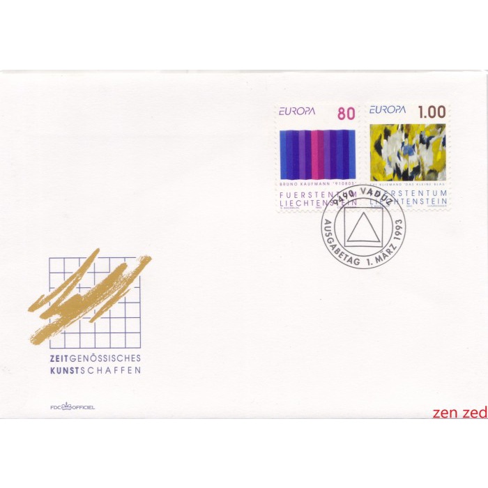 

A620 Prangko Liechtenstein FDC 1993 EUROPA Stamps - Contemporar 1 Pcs
