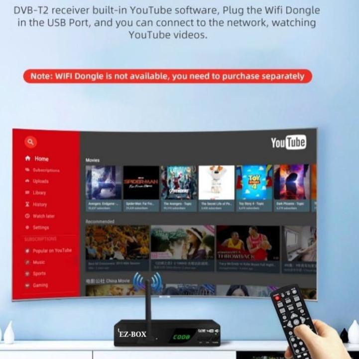 COD✔️6.6 Brands Festival EZ-BOX SET TOP BOX DVB-T2 PENERIMA SIARAN TELEVISI DIGITAL YOUTUBE WIFI|SQ3