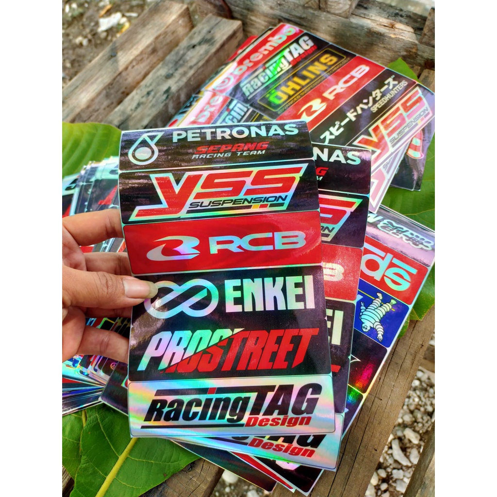 stiker pack racing hologram stiker helm stiker motor stiker mobil