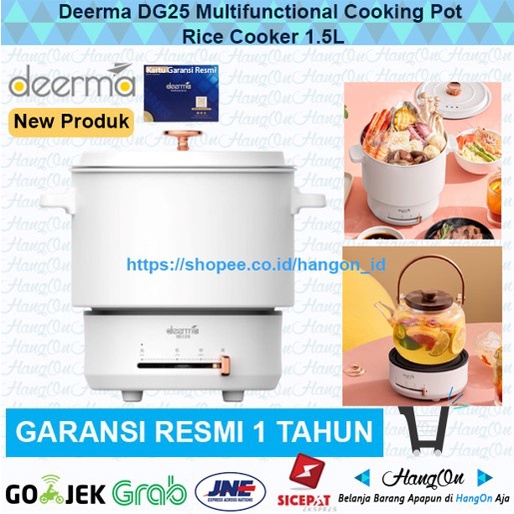 Deerma DG25 Multifunctional Cooking Pot 500w 1.5L Electric Cooker Panci 1 Set Alat Masak Kukus Rebus Goreng Steam dan Elektrik Kompor Induksi Serbaguna