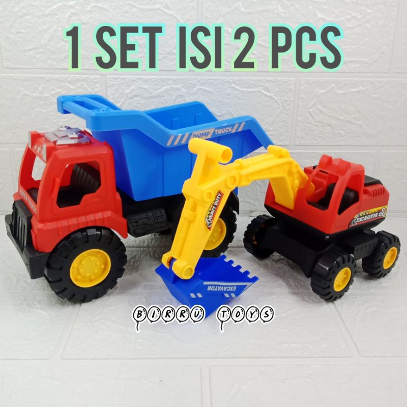 Mainan Truk Konstruksi Dump Excavator Set AK105