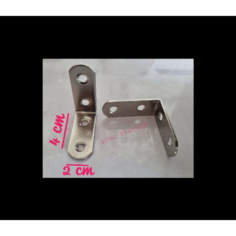 plat siku stainless ukuran 4cm x 4cm / plat siku stainless /