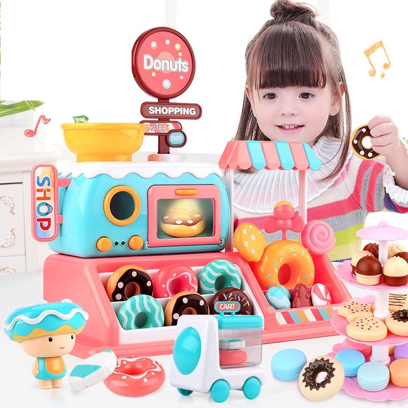 Kado Ulang Tahun / Mainan Edukasi Anak Toko Donat 999-82 / Jualan Roti Donut Hadiah Ultah Stockami M29