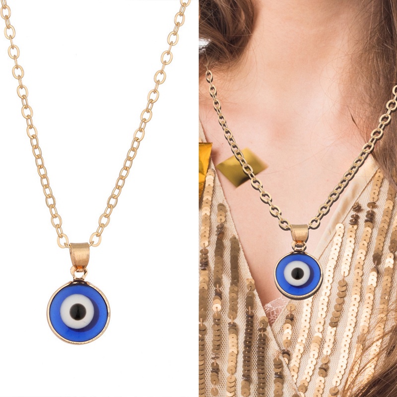 Wanita Kalung Fashion Perhiasan Evil Eye Pendant Klavikula Gothic Penjualan Panas Vintage Punk Multicolor