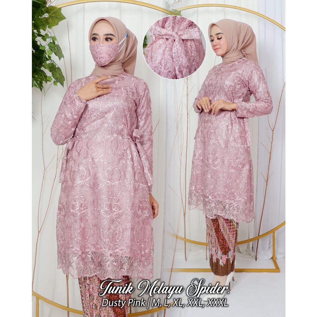 Kebaya tunik melayu jumbo Kebaya brokat modern pesta Baju outfit pesta kekinian kondangan pernikahan Size M L XL XXL