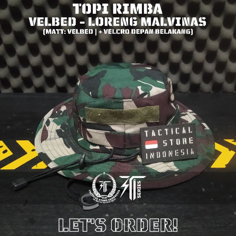 Topi Rimba Loreng TNI Velbed Premium