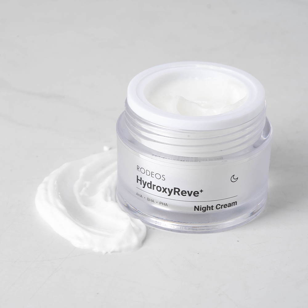 RODEOS Pelembab Wajah Malam Hari Night Cream HydroxyReve RODEOS Cream Malam AHA BHA PHA  Pencerah Wajah BPOM