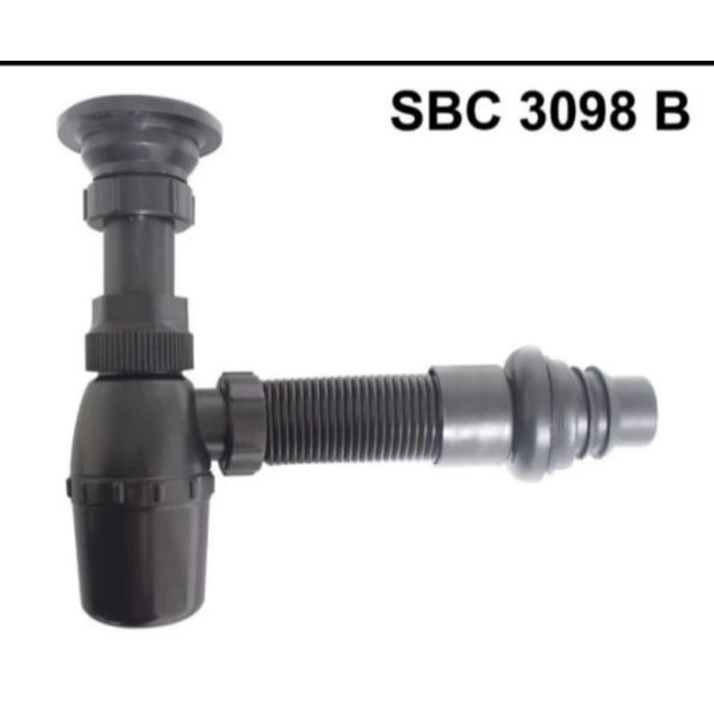 Sifon wastafel black plastik abs / Sifon wastafel hitam plastik abs