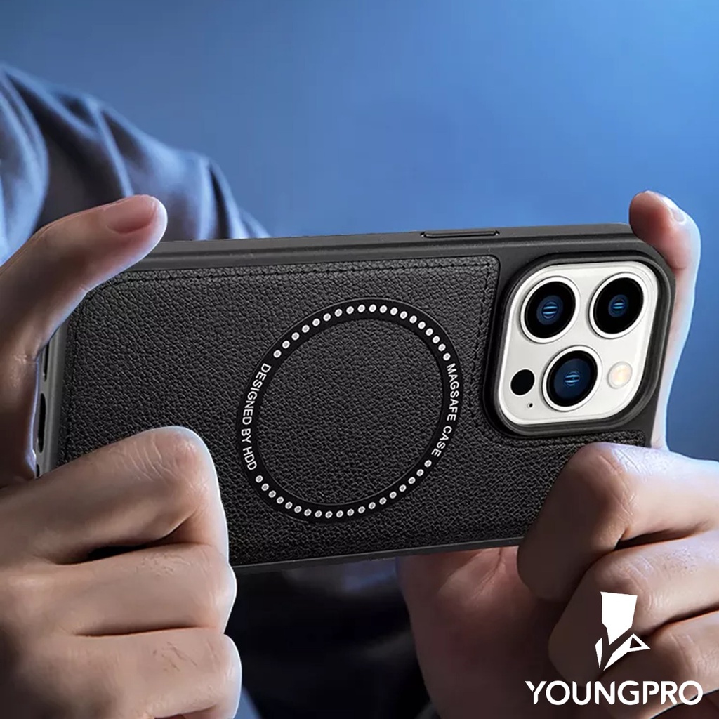 CASE MAGSAFE LEATHER WIRELESS CHARGING CASING HP FOR IPHONE 13 14 PRO MAX 13 MINI 14 PLUS HARDCASE