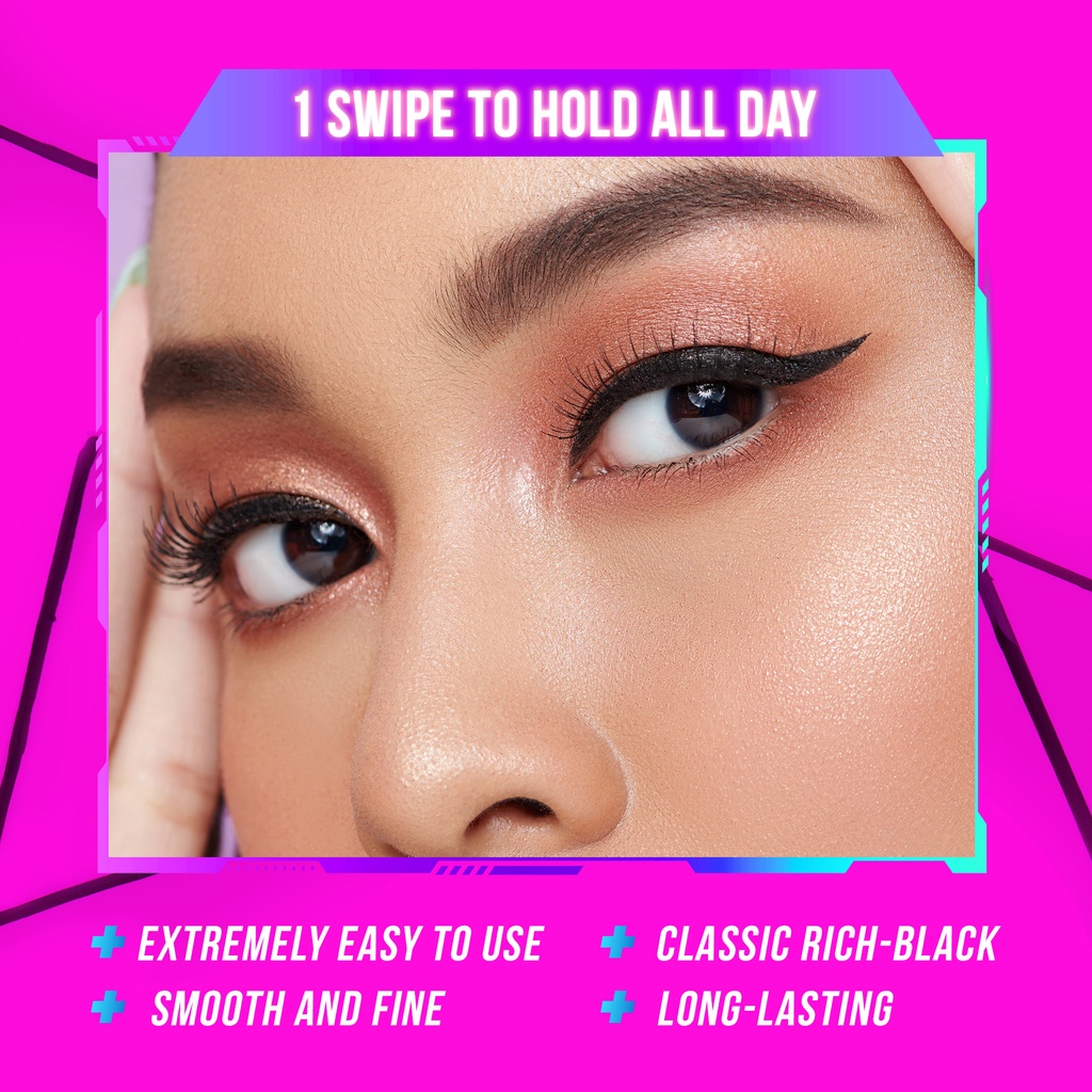 DAZZLE ME HOLD ON WATERPROOF EYELINER DEEP BLACK LIQUID LONG LASTING -NJ