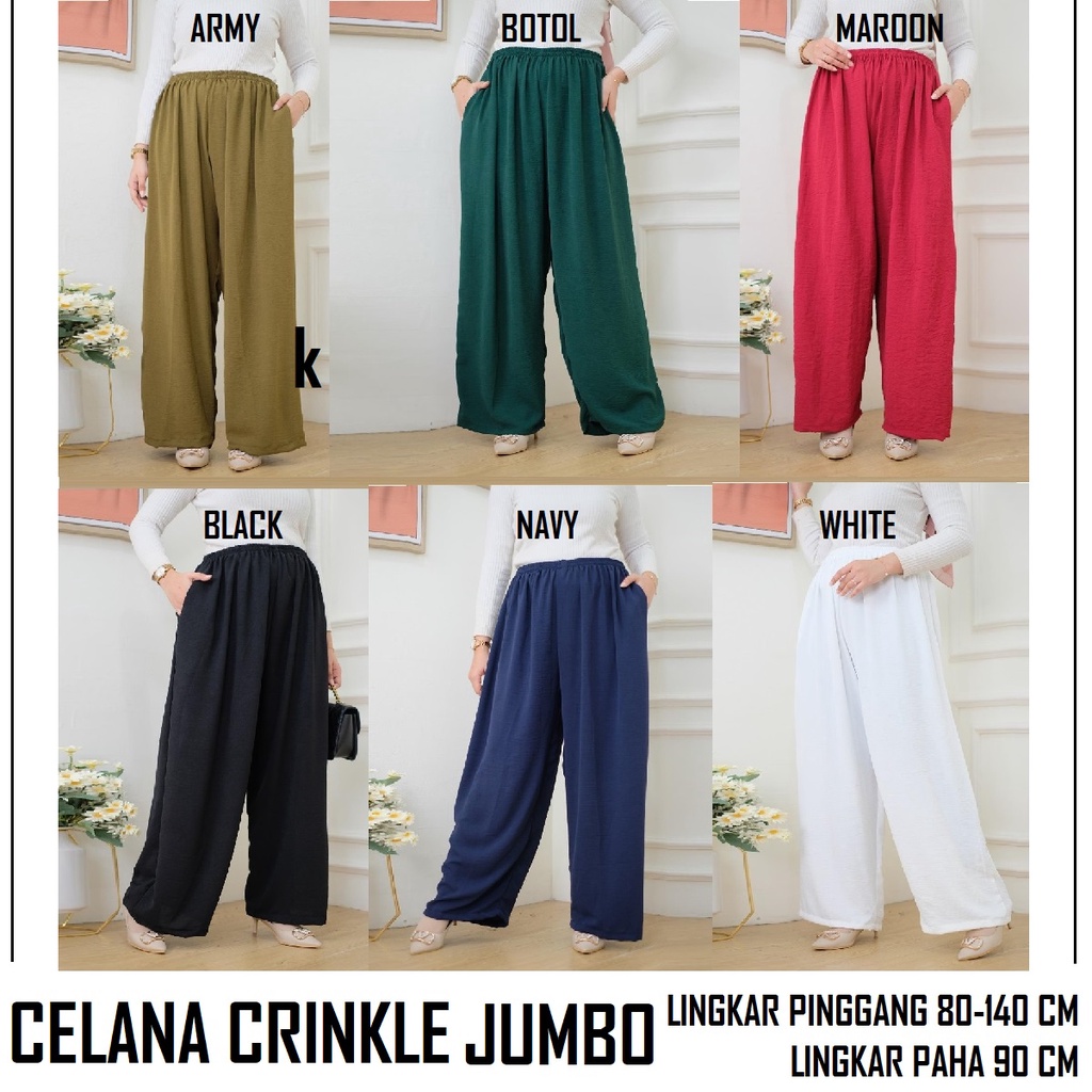 CELANA KULOT BASIC JUMBO MOTIF RAYON VISCOSE PREMIUM DAN CRINKLE AIRFLOW