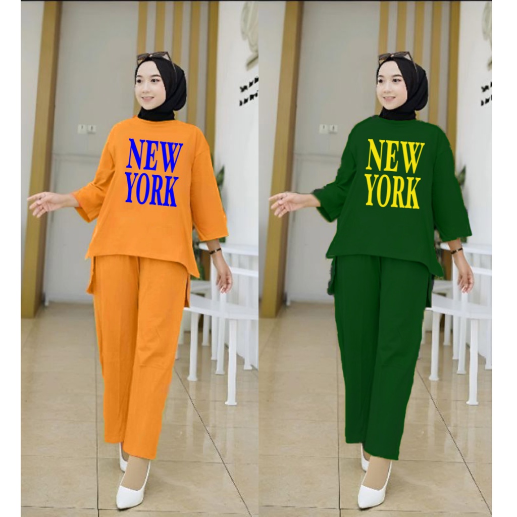 Setelan Tunik Muslim New York/ Blouse Wanita