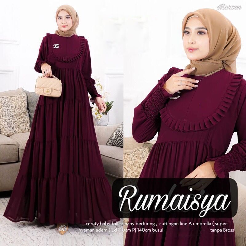 DRESS MUSLIM, Fashion Muslim, baju wanita, dress, gamis, Baju gamis, fashion wanita, Rumaisya Dress