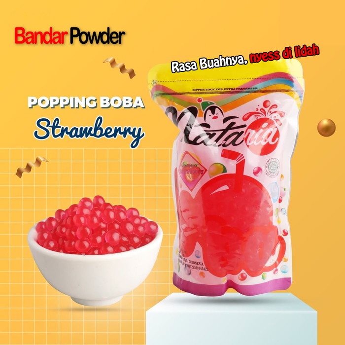 

Popping Boba Strawberry 500gr | Supplier Topping Minuman Tapioca Pearl