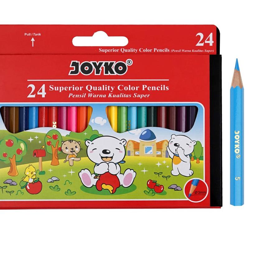 

Pasti Ada Joyko Pensil Warna Mini Short Color Pencils Hexagonal Grip - CPS24 DFY``