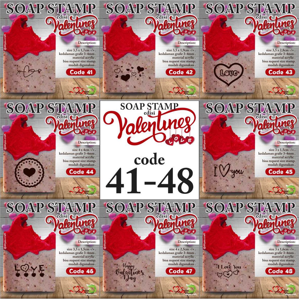

soap stamp / stempel sabun / edisi VALENTINE code 41,42,43,44,45,46,47,48