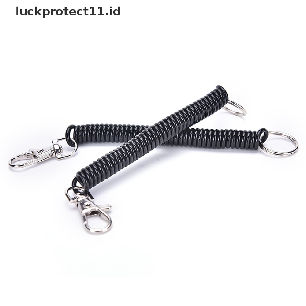 /Fashion Hot//// 2taktical Retractable Plastic Spring Tali Elastis Securit Gear Alat Hiking Camping Gantungan Kunci.