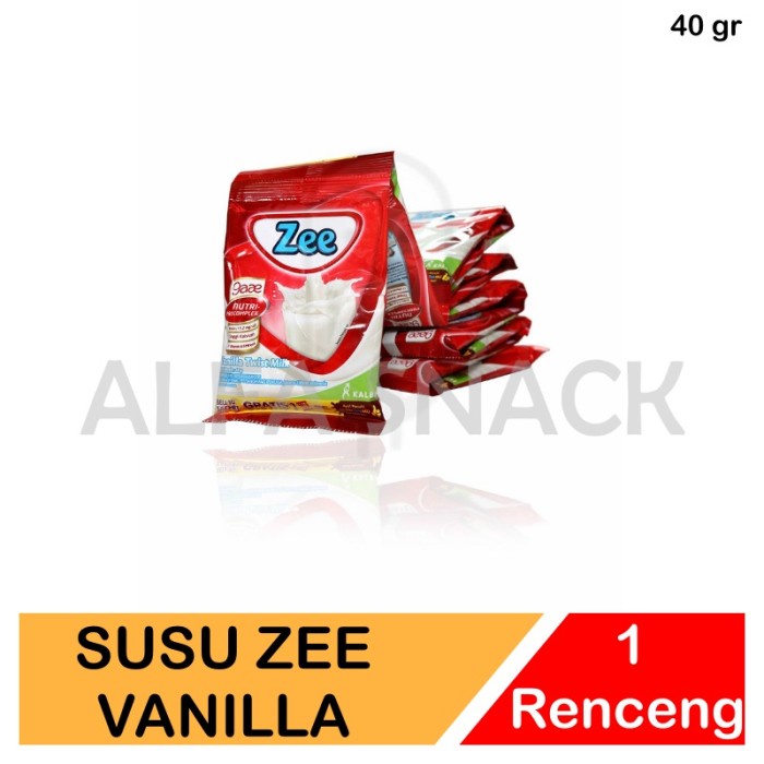 

Susu Zee Varian Coklat dan Vanilla Kemasan Renceng (10 x 40 gram)