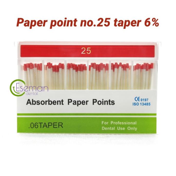 Paper Point 25 06 Absorbent Point Nomor 25 Taper 6% 0.06 Endodontic