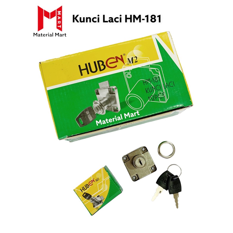 Kunci Laci Huben M2 | Kunci Lemari Huben HM 181 | Drawer Lock HM181 | Material Mart
