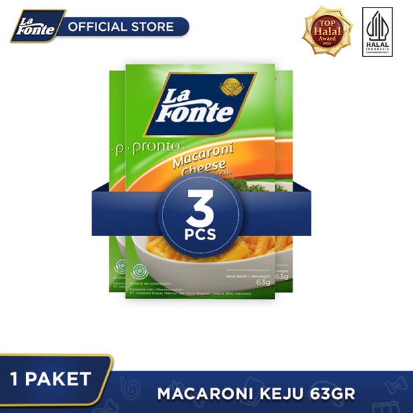 

3 PCS - La Fonte Macaroni Keju 63 Gr